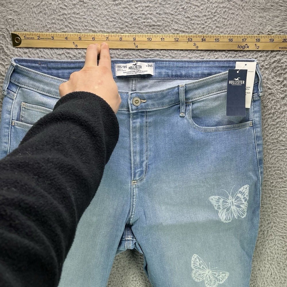 Hollister Curvy High Rise Super Skinny Jeans Womens 19S Butterfly Stretch NWT - Picture 8 of 14